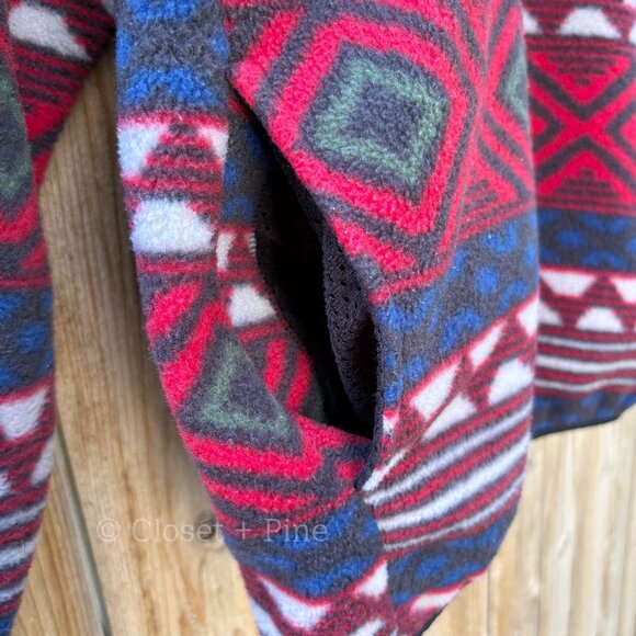 Patagonia‎ Vintage Saltillo Burnt Chili Synchilla Snap-T Fleece Size Large 90s - Picture 8 of 15